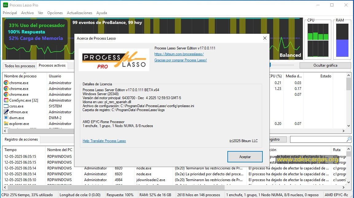 Bitsum Process Lasso Pro Full Español