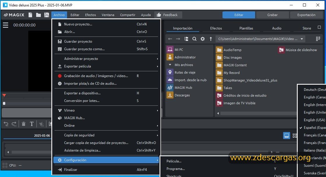 MAGIX Movie Studio Platinum 2025 Full Español MAGIX Movie Studio Platinum 2025 Full Español
